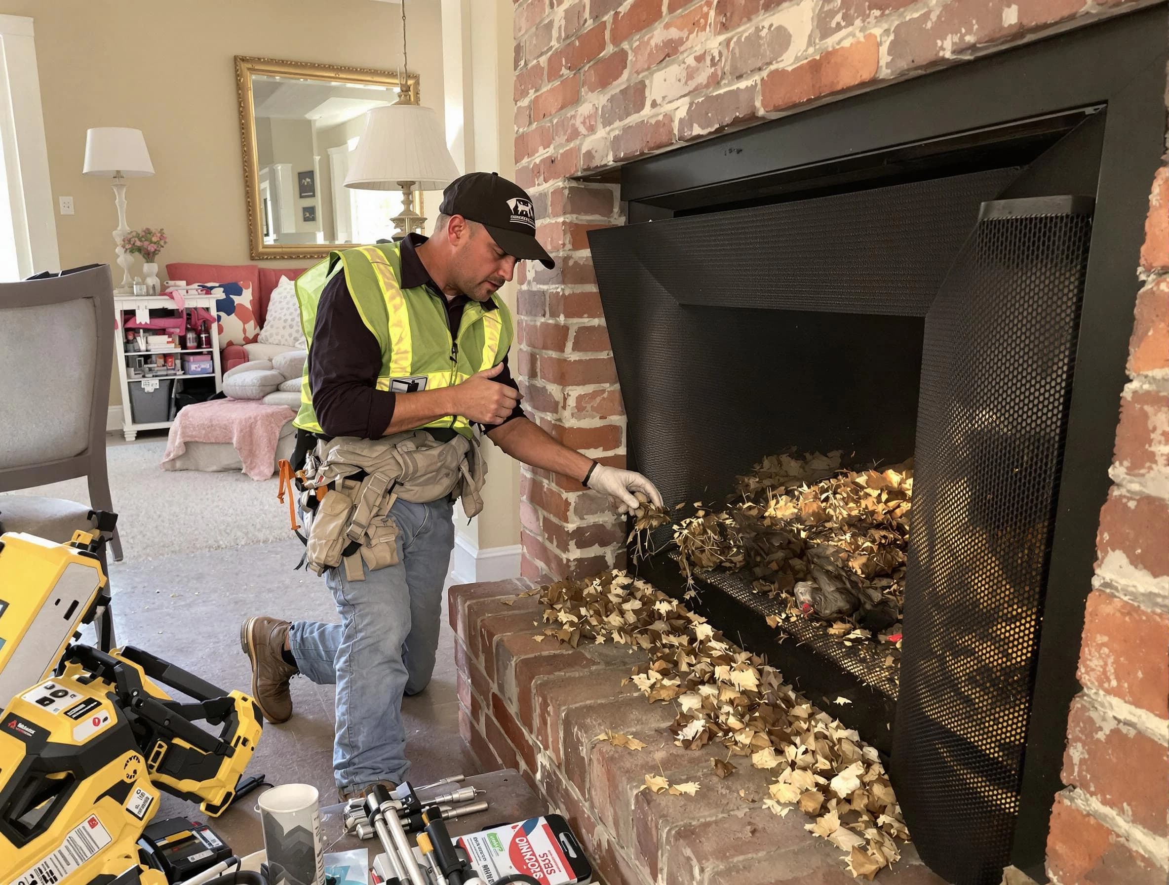 Safe screening installation by Union City Chimney Sweep in Union City, GA