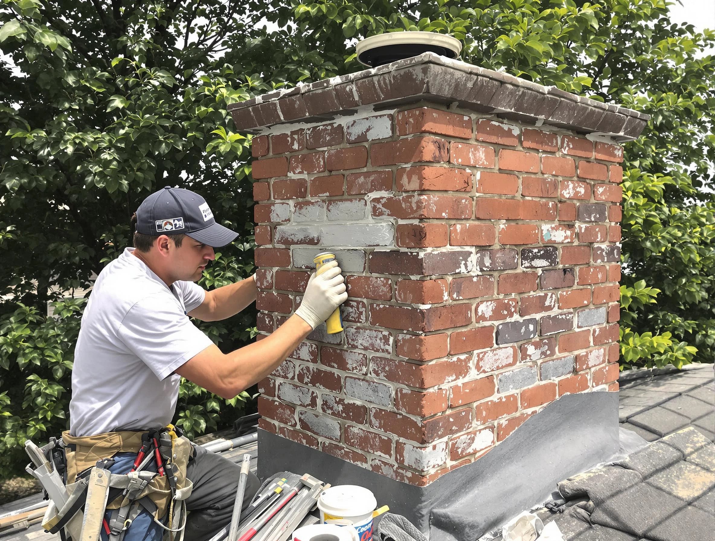 Union City Chimney Sweep restoring an aging chimney in Union City, GA