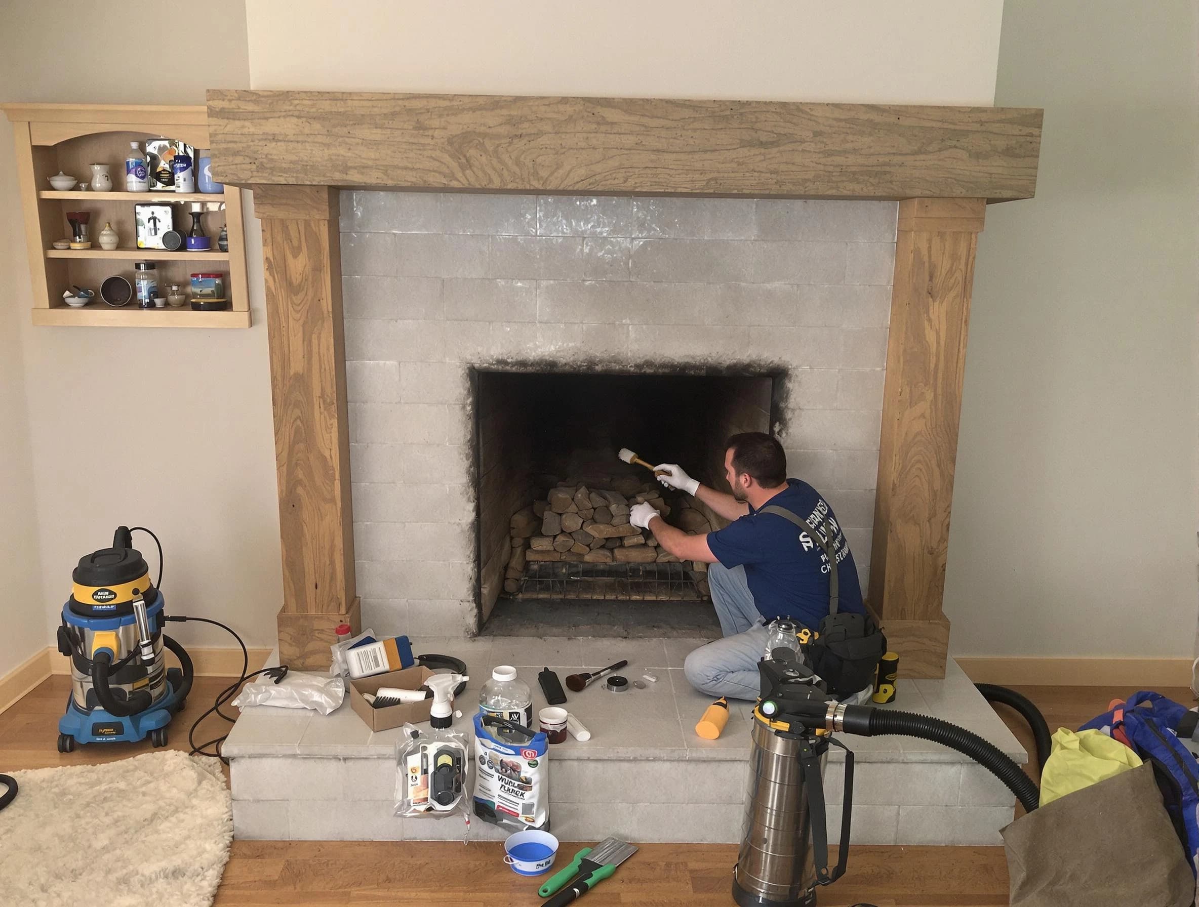 Detailed creosote removal process by Union City Chimney Sweep in Union City, GA