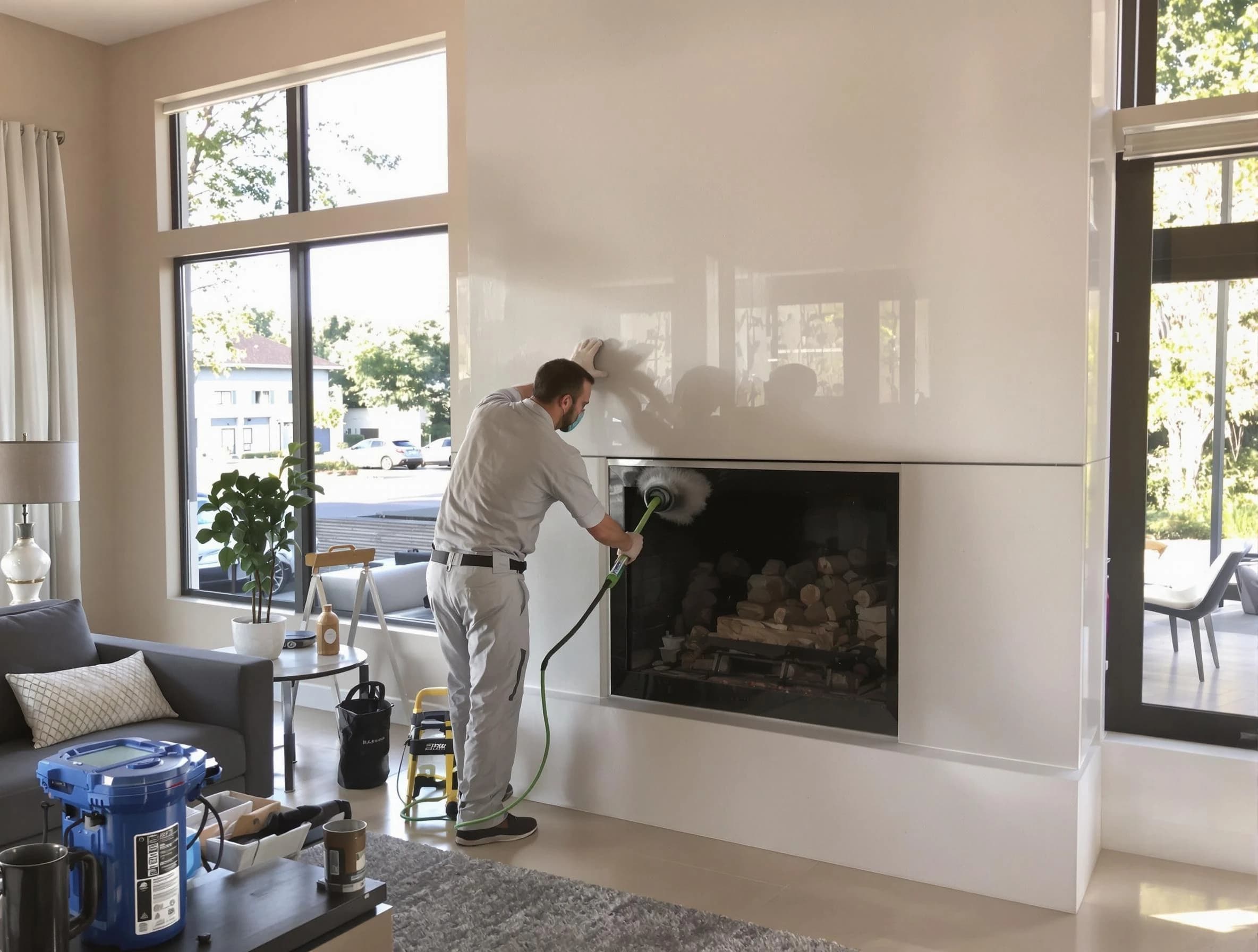 Union City Chimney Sweep performing thorough soot removal in Union City, GA