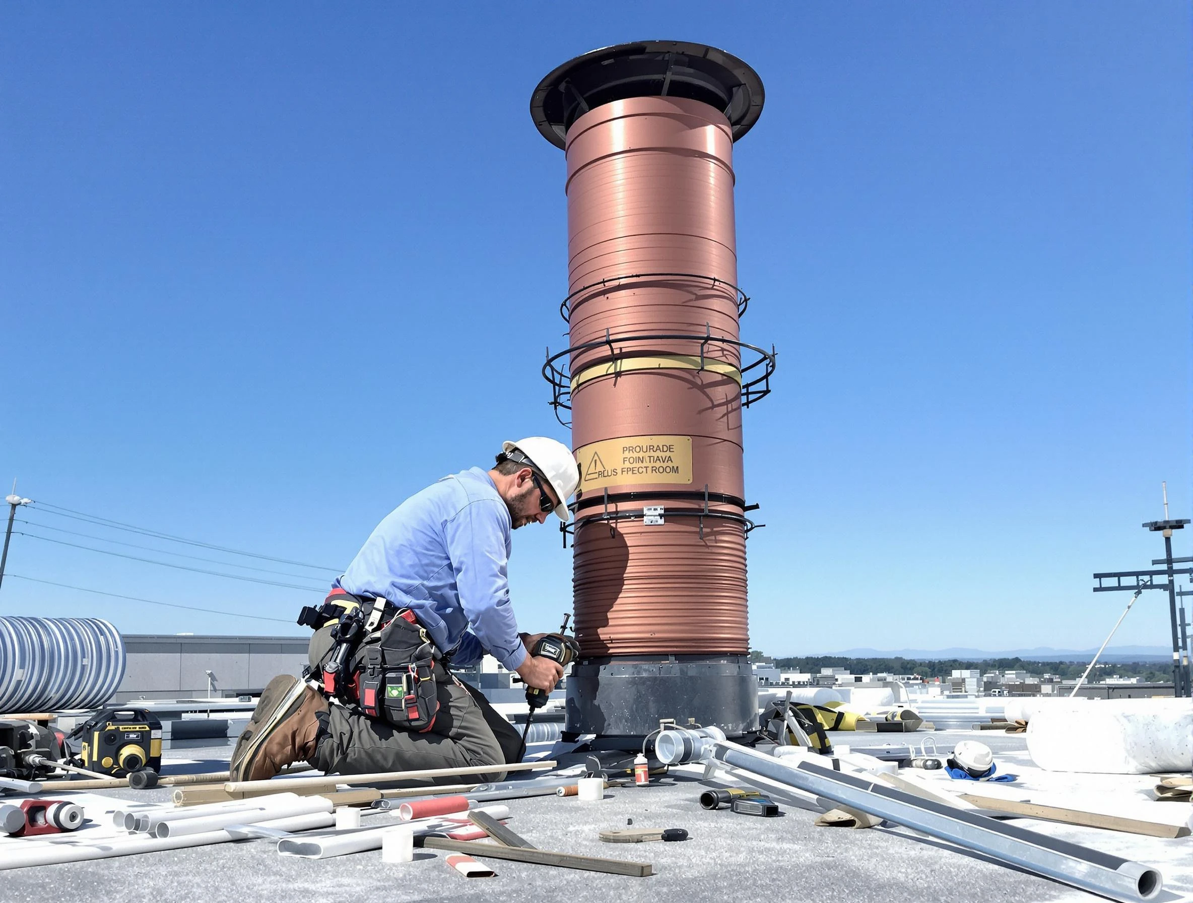 Installed chimney liner by Union City Chimney Sweep in Union City, GA