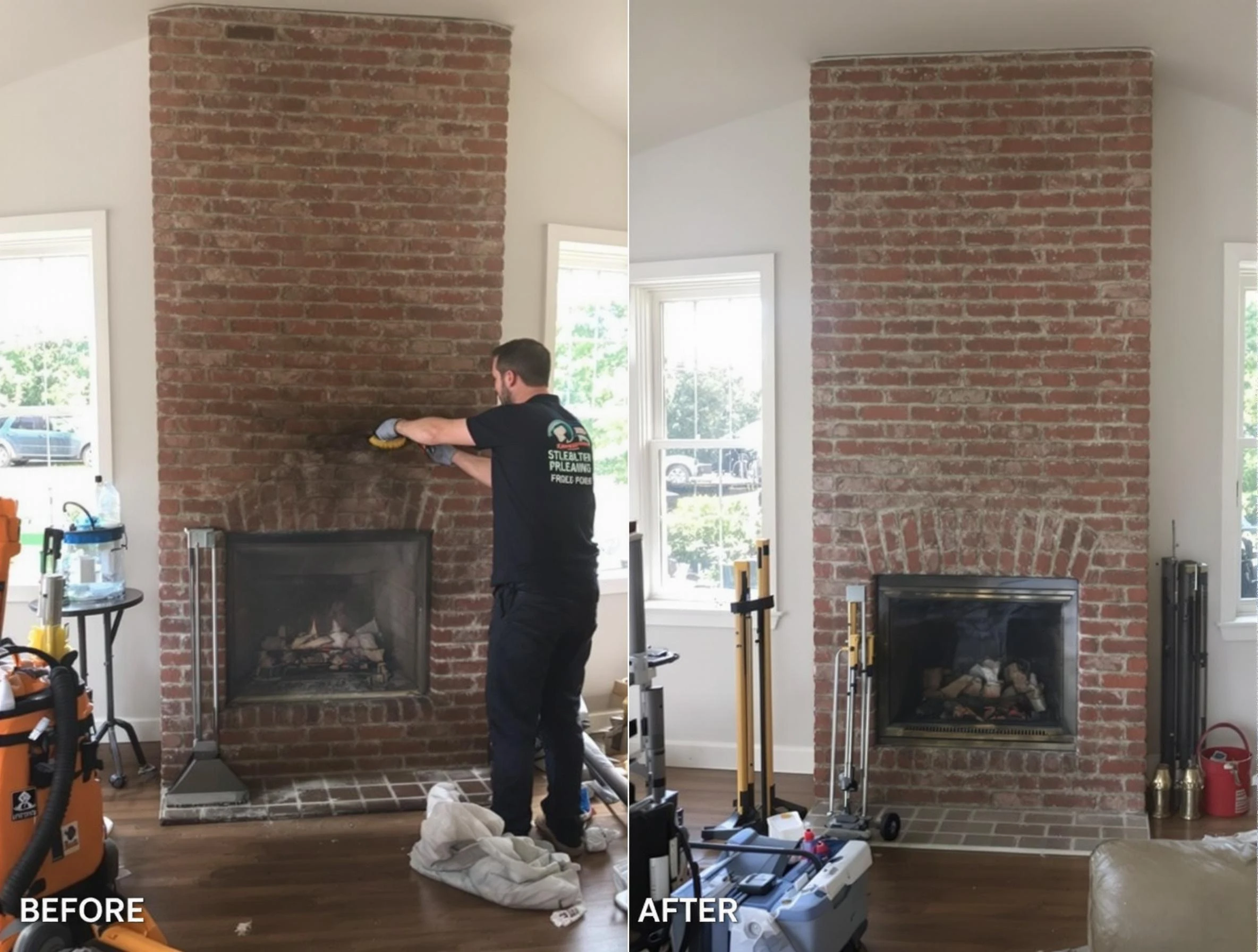 Finished chimney sweeping service by Union City Chimney Sweep in Union City, GA