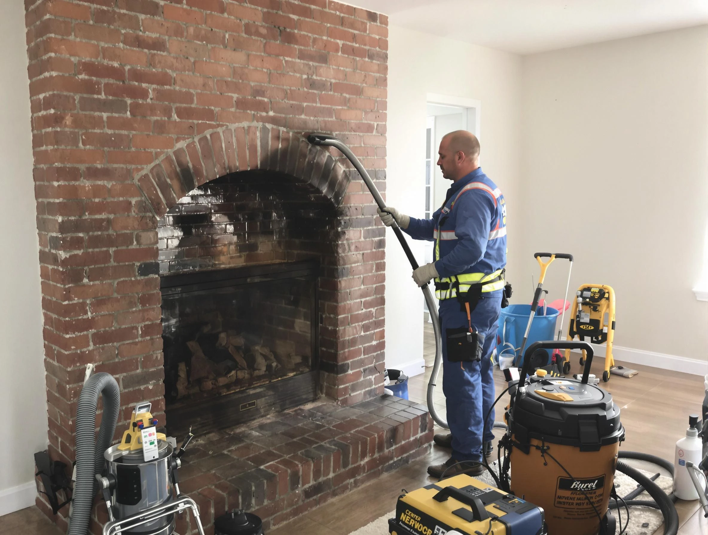 Union City Chimney Sweep expert performing detailed chimney sweep in Union City, GA