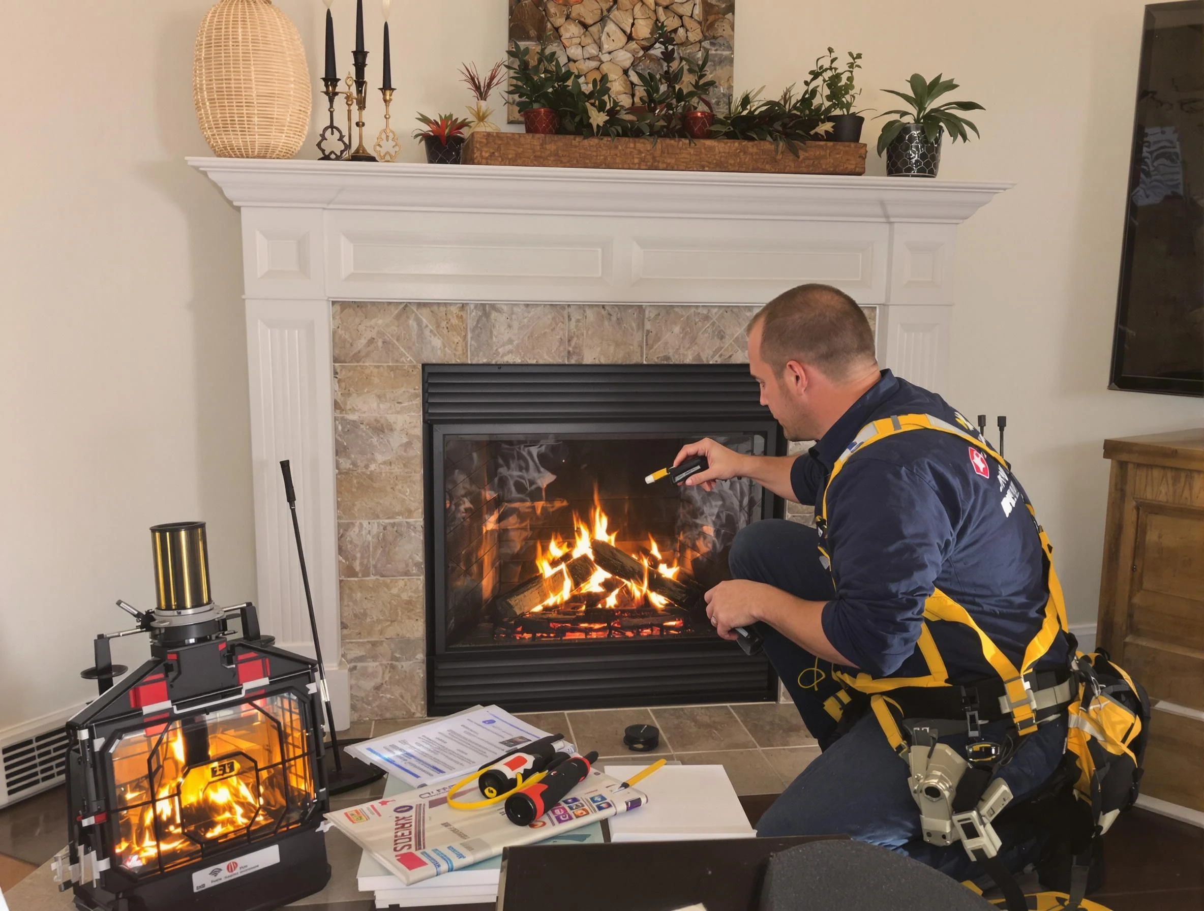 Safety-focused fireplace inspection by Union City Chimney Sweep in Union City, GA